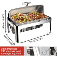 Ensemble d'affichage de chauffe-plats de luxe pour buffet en acier inoxydable