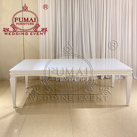 Table à manger moderne FUMAI avec plateau en MDF blanc et pieds dorés, ensemble de meubles contemporains pour hôtel