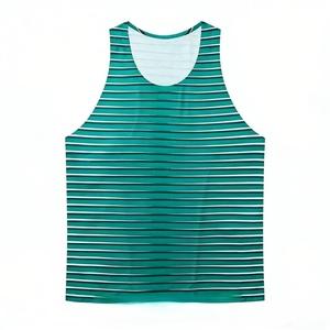 Débardeur polyvalent pour entraînement en extérieur, sans manches, rayé, sans couture, en tissu facile d'entretien, léger et doux pour la peau - Product Image 1