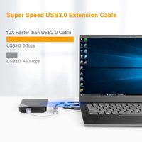 Cable de Extensión USB 3.0 CableCreation de 2 Metros, 5 Gbps, Carcasa de Aluminio Gris Espacial, USB A Macho a Hembra, Extensor para Laptop, VR, Disco Duro