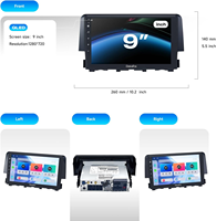 Unité de navigation audio stéréo de voiture à écran tactile de 9 pouces Unité de tête de jeu de voiture pour autoradio Android Honda Civic de 2015 à 2022 10e génération