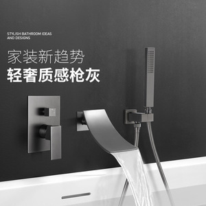 Cabezal de Ducha Empotrado Rectangular con Rociador en Cascada >7.0gpm, Válvula de Cerámica, Aumento de Presión, Conjunto de Ducha Empotrada en Pared, Grifo de Baño - Product Image 5