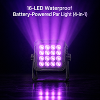 Lampu Par LED Nirkabel 2.4G DMX Tahan Air IP65 Bertenaga Baterai 16x10W RGBWauv 4in1 Pencahayaan Panggung Acara Pernikahan Luar Ruangan Pesta