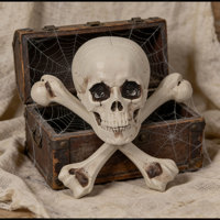 Décoration d'extérieur réutilisable en plastique pour Halloween : Tête de mort squelette avec croix, accessoires de simulation pour adolescents, idéal pour les farces et jeux d'imitation, outils pédagogiques