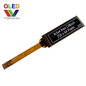 Panel layar OLED 2,08 inci 256x64 kabel panjang warna putih 16 abu-abu QG-5664GSWHG14 Antarmuka SPI panel OLED - Product Image 3