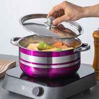 Haute qualité 8pcs professionnel antiadhésif rond cuisinière à induction en acier inoxydable soup pot ustensiles de cuisine set