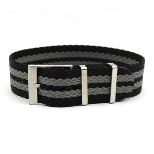 Bracelet de montre de luxe en Nylon à chevrons, boucle en acier inoxydable 316L noir gris <span class=keywords><strong>20</strong></span> 22 <span class=keywords><strong>James</strong></span> <span class=keywords><strong>Bond</strong></span> bracelet de montre SharkTooth - Product Image 2
