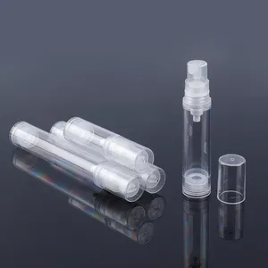 5ml 10ml 15ml havasız şişe mini şeffaf kalem şekli plastik parfüm sprey şişesi, atomizer boş seyahat sprey parfüm şişesi