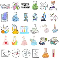 Bros Pin Logam Paduan Elemen Kimia Cetak UV Kreatif dan Personal, Pin Enamel Keras Anime Bentuk Geometris