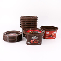 Tazón IML Personalizado Apto para Microondas, Tazón Bento para Almuerzo con Tapa, Reutilizable, de Grado Alimenticio, para Alimentos Preparados, Envase para Snacks de Chocolate