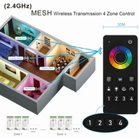Controlador Inteligente Tuya Zigbee C100Z Aipin de 4 Zonas MESH, 12/24V PWM, Alcance de 30M, Cambio de Color, Música, IP20, 360W, 2 Años de Garantía