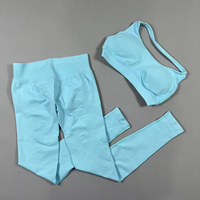 Ensemble 2 pièces pour femme : Soutien-gorge de sport asymétrique et Legging de yoga taille haute côtelé rembourré, pour la gym et l'entraînement, 25 couleurs