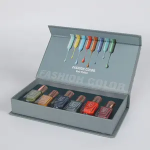 Caja de papel de aceite personalizada para esmalte de uñas, caja de embalaje de botellas cosméticas de maquillaje, imán con interior de EVA, directa de fábrica