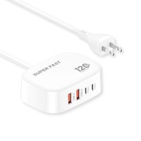 Support de charge super rapide 120W avec 2 ports Type C + 2 ports USB, concentrateur de charge USB-C 120W, rallonge de prise de charge pour téléphone portable