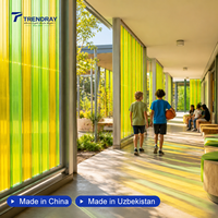 Panneau de polycarbonate pour toiture en U, épaisseur 8-16 mm, multicolore, protection UV, pour serre et puits de lumière