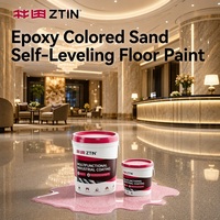Peinture de sol en sable coloré époxy haute brillance effet marbre, revêtement décoratif sans joint pour hall d'hôtel et atrium