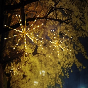 Tira de luces LED impermeables para exteriores de alta calidad, luces de ducha IP65, petardos de hadas de racimo de meteoritos de lluvia para vacaciones de Navidad - Product Image 6