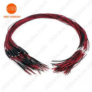 OEM红色和黑色<span class=keywords><strong>2</strong></span>针线束，带电阻电线附件端子压接端钝切预接线可定制 - Product Image 2