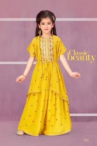 Prix d'usine direct enfants mariage princesse robe filles Sharara Styles Anarkali robe au prix de gros - Product Image 6