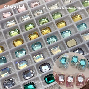 Cristales Rectangulares Octogonales K9 <span class=keywords><strong>de</strong></span> 6*8 para Decoración <span class=keywords><strong>de</strong></span> <span class=keywords><strong>Uñas</strong></span>, Joyería <span class=keywords><strong>de</strong></span> Cristal con Base Plana, Transparentes, Blancos, Rosas, Azules, Dorados, Esmeralda - Product Image 2
