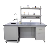 Tables de travail réglables en résine époxy blanches pour laboratoire, tables d'instruments informatiques avec alimentation pour hôpitaux et écoles