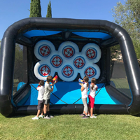 Jeu de tir commercial gonflable en PVC IPS avec cibles LED, interactif pour l'extérieur, idéal pour la location de fêtes et les événements extérieurs