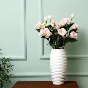 Flores Artificiales al por Mayor, 3 Ramas de 70cm, Eustoma Trigeminal, Decoración para el Hogar, Boda, Seda - Product Image 4