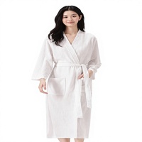 Peignoir en tissu gaufré fin pour couple, collection Printemps-Été, pour hommes et femmes, idéal pour le spa, le sauna et la maison