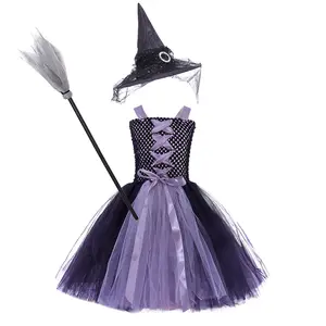 Новинки детский классический костюм ведьмы платье и шляпа X-XXL