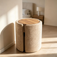 Coiffeuse minimaliste italienne en bois avec armoire à bijoux pliable, meuble de maquillage avec miroir pour chambre et salon