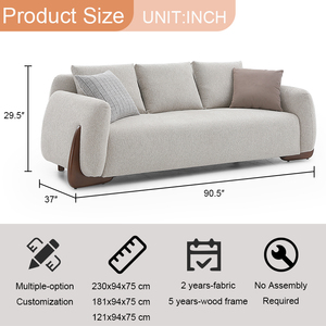 Set di Divani Moderni di Lusso Personalizzati per Soggiorno, in Tessuto Chenille Nordico, 1 2 3 Posti, con Struttura in Legno Massello - Product Image 2