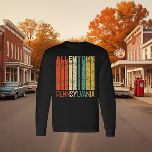 T-shirt a maniche lunghe Allentown Pennsylvania dal design retrò in stile vintage - Product Image 3