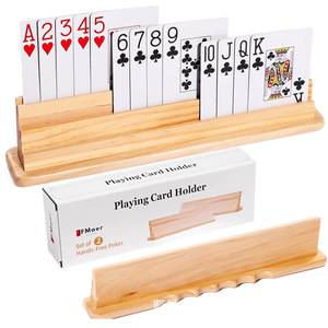 Solid Wood <b>Playing</b> <b>Card</b> Holder 80 Tilt Hands Free For Home Gaming Desktop - Product Image 2