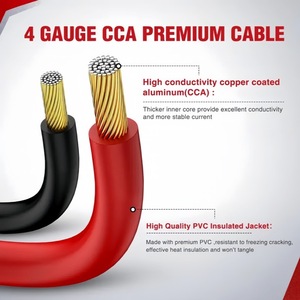 Nulq Booster <b>Cable</b> 4Ga 16Ft Heavy Duty Jump Starter <b>Cables</b> For Passenger Car <b>Battery</b> Dead Rescue - Product Image 2