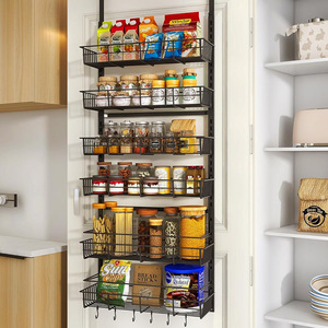 Cesto portaoggetti sospeso per 6/9 ripiani, in metallo, per <span class=keywords><strong>cucina</strong></span>, porta del bagno, parete posteriore, contenitore per spezie, barattoli e bottiglie - Product Image 4