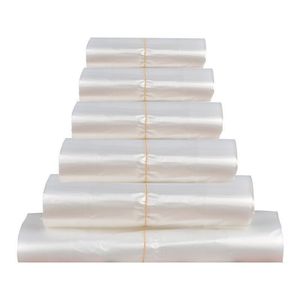 Sacs de rangement alimentaire en plastique transparent jetables blancs, sacs fourre-tout pratiques pour les plats à emporter - Product Image 1