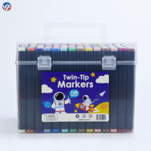 Marcadores de Arte Permanentes de Doble Punta Oblicua con Tinta a Base de Agua, 168 Colores, Estuche de Plástico Impermeable, Juego para Adultos y Niños - Product Image 3