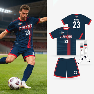 Jersey Sepak Bola Berkualitas Tinggi Bahan Bernapas Custom 100% Poliester Pakaian Sepak Bola Ukuran Besar Pakaian Latihan Jerman Set Terbaik Layanan OEM - Product Image 1