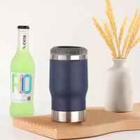 Mug isotherme 4-en-1 en acier inoxydable à double paroi de 14 oz avec ouvre-bouteille intégré, personnalisable avec logo, pour café, bière, cola, voyage et voiture