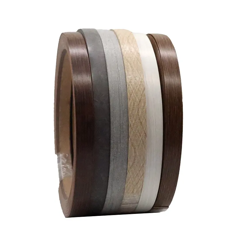 Manufacturer High gloss Wooden grain PVC edge strip tapacanto de PVC white edge banding tape