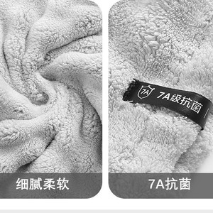 Gorro de Secado de Cabello de Felpa Coral 25x75cm Antimicrobiano de Color Sólido con Logotipo Personalizable para Regalo - Product Image 1