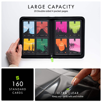 Porte-cartes de collection en cuir PU gaufré, robuste, 9 poches, pour 360+ cartes, motif imprimé Football TCG PKKM, avec fermeture éclair