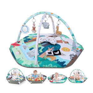 Jouets sensoriels 4 en 1, tapis d'éveil et de jeu pour bébé, antidérapant, lavable, doux, personnalisé, tapis de jeu pour bébé, tapis de temps sur le ventre pour bébé de 0 à <span class=keywords><strong>18</strong></span> <span class=keywords><strong>mois</strong></span> - Product Image 1