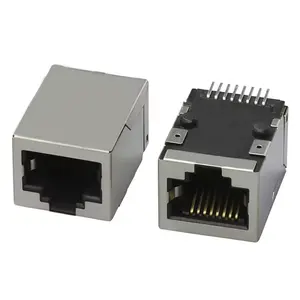 1x1シングルポートLEDネットワークプラグなし8ピンジャックrj45メスコネクタLED8P8Cイーサネットrj45コネクタrj45モジュラージャック