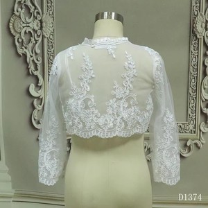 D1374 Vestido de Novia con Cuello Alto y <span class=keywords><strong>Encaje</strong></span> Bordado para Niña, Estilo Dama, con Chal - Product Image 2