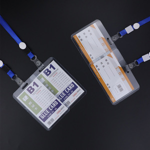 Porte-carte double face en plastique rigide PVC avec cordon pour badge d'identification, <span class=keywords><strong>permis</strong></span> de travail, étiquette nominative, carte d'étudiant, fabriqué en Chine, modèle 019 - Product Image 2