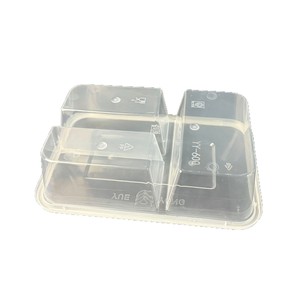 Yue Yong Three Compartment Lunch Box 35oz With <b>Lid</b> <b>Microwave</b> Safe Disposable Food Container Takeout Packaging - Product Image 3