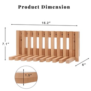 Wooden <b>Wall</b>-<b>Mounted</b> <b>Shelf</b> Grid Storage Rack For Books And Decorative Items Living Room Bedroom Use Durable Design - Product Image 4