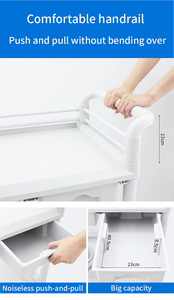 Medical ABS Plastic Hand <strong>Cart</strong> Trolley 2 Drawers 3-layer Hospital <strong>Nursing</strong> Trolley <strong>Cart</strong> - Product Image 6