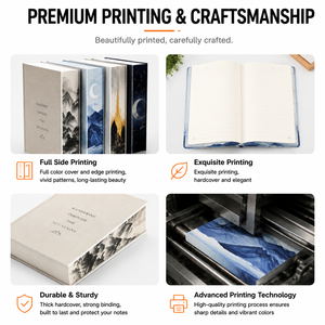 Hardcover Custom Edge Printing <b>Notebook</b> Journal Matte Cover <b>Thick</b> Paper Ribbon Marker Personalized for Office Business Promotion - Product Image 3